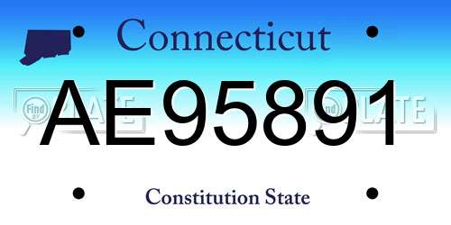AE95891 Connecticut License Plate