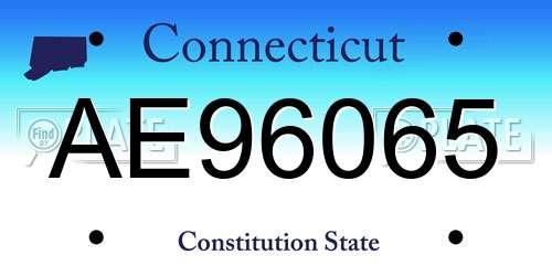 AE96065 Connecticut License Plate