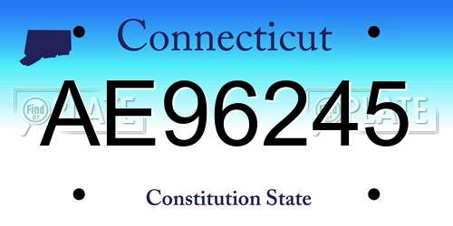 AE96245 Connecticut License Plate
