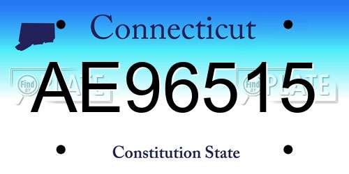 AE96515 Connecticut License Plate