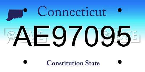 AE97095 Connecticut License Plate