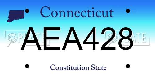 AEA428 Connecticut License Plate