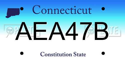 AEA47B Connecticut License Plate