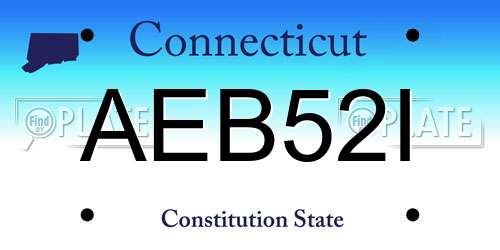AEB52I Connecticut License Plate