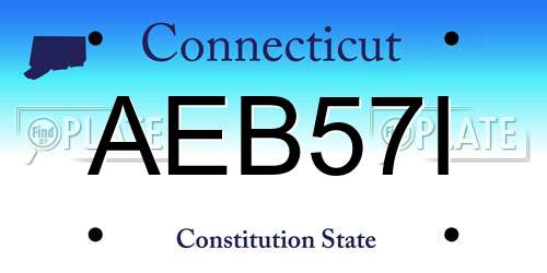 AEB57I Connecticut License Plate