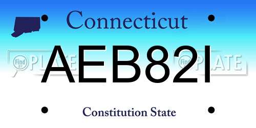 AEB82I Connecticut License Plate