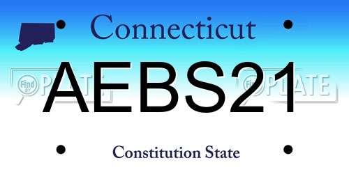AEBS21 Connecticut License Plate