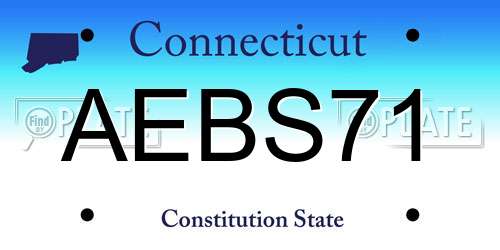 AEBS71 Connecticut License Plate