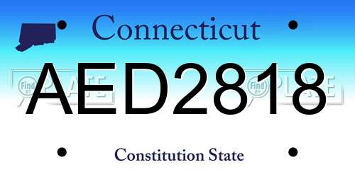 AED2818 Connecticut License Plate