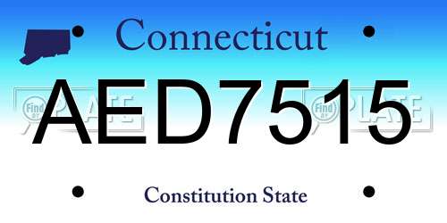 AED7515 Connecticut License Plate