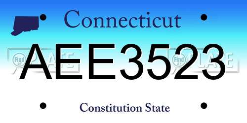 AEE3523 Connecticut License Plate