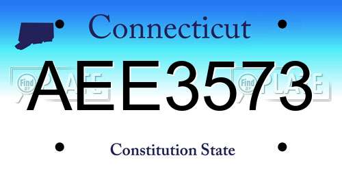 AEE3573 Connecticut License Plate