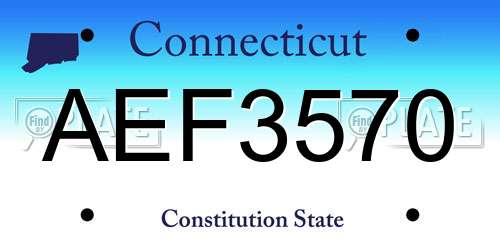 AEF3570 Connecticut License Plate