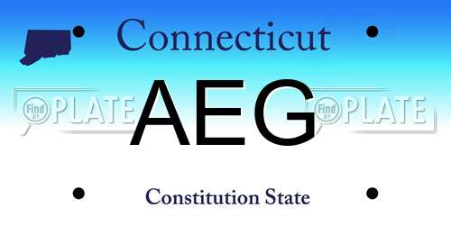 AEG Connecticut License Plate