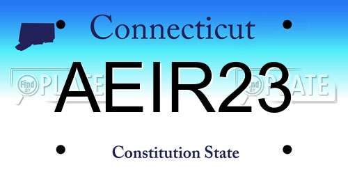 AEIR23 Connecticut License Plate