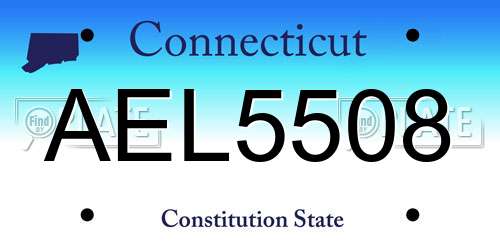 AEL5508 Connecticut License Plate