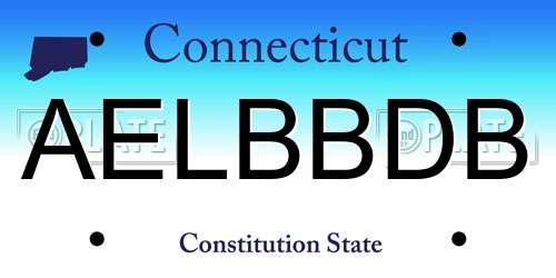 AELBBDB Connecticut License Plate