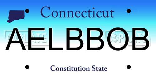 AELBBOB Connecticut License Plate