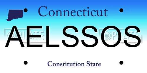 AELSSOS Connecticut License Plate