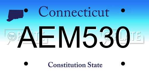 AEM530 Connecticut License Plate