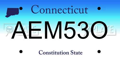 AEM53O Connecticut License Plate