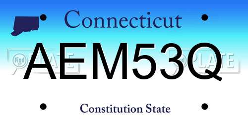 AEM53Q Connecticut License Plate