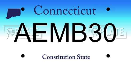 AEMB30 Connecticut License Plate