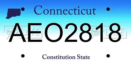 AEO2818 Connecticut License Plate