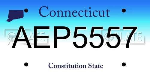AEP5557 Connecticut License Plate