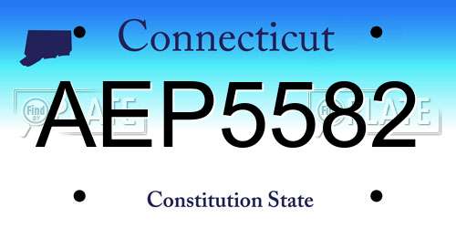 AEP5582 Connecticut License Plate