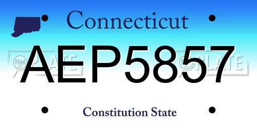 AEP5857 Connecticut License Plate