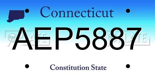 AEP5887 Connecticut License Plate