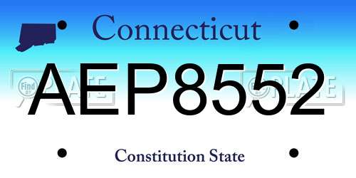 AEP8552 Connecticut License Plate