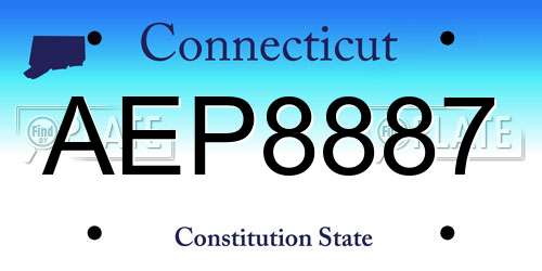 AEP8887 Connecticut License Plate