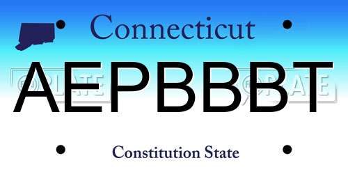 AEPBBBT Connecticut License Plate