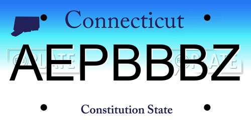 AEPBBBZ Connecticut License Plate