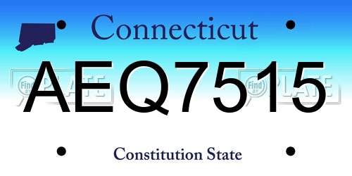 AEQ7515 Connecticut License Plate