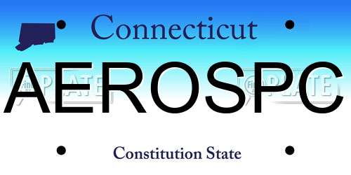 AEROSPC Connecticut License Plate