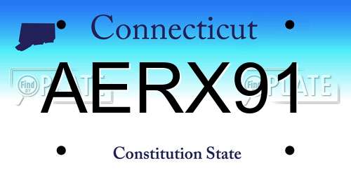 AERX91 Connecticut License Plate