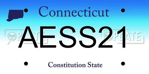 AESS21 Connecticut License Plate