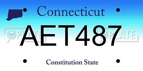 AET487 Connecticut License Plate