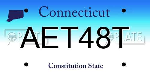 AET48T Connecticut License Plate