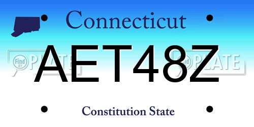 AET48Z Connecticut License Plate