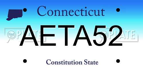 AETA52 Connecticut License Plate