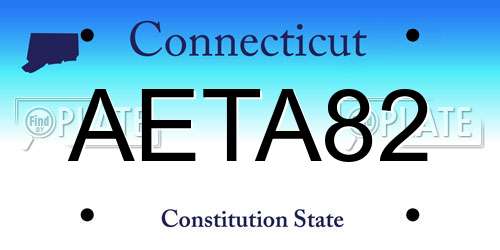 AETA82 Connecticut License Plate