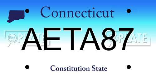 AETA87 Connecticut License Plate