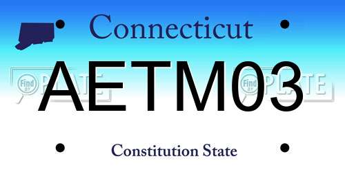 AETM03 Connecticut License Plate