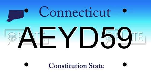 AEYD59 Connecticut License Plate