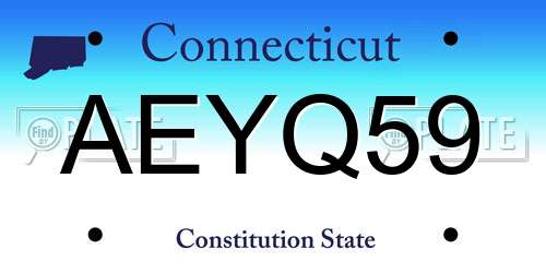 AEYQ59 Connecticut License Plate