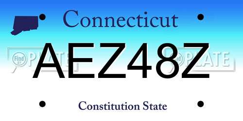 AEZ48Z Connecticut License Plate